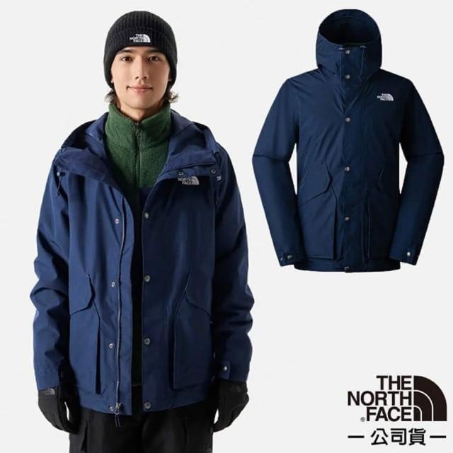 【The North Face】男 防水透氣保暖連帽三合一外套(7QSZ-OBH 藍色)