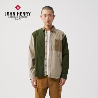 【JOHN HENRY】雙色拼接長袖襯衫