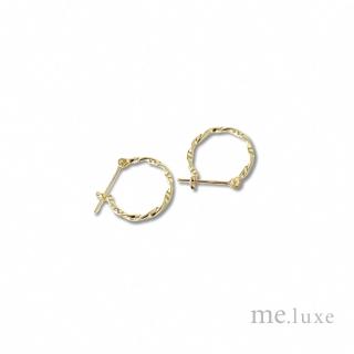 【me.luxe】K10黃K麻花耳環(日本輕珠寶網路銷售NO.1)