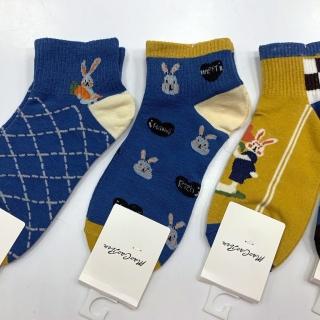 【Socks Form 襪子瘋】5雙組-趣味兔兔100%純棉日系短襪(踝襪/棉襪/船型襪/女襪)