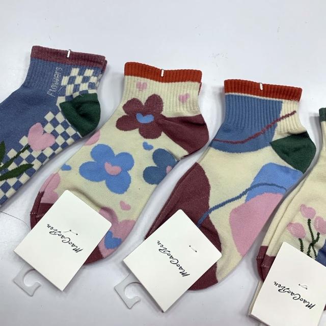 【Socks Form 襪子瘋】5雙組-法式復古風100%純棉日系短襪(踝襪/棉襪/船型襪/女襪)