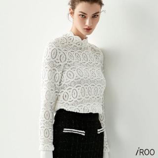 【iROO】立體蕾絲織花單品上衣