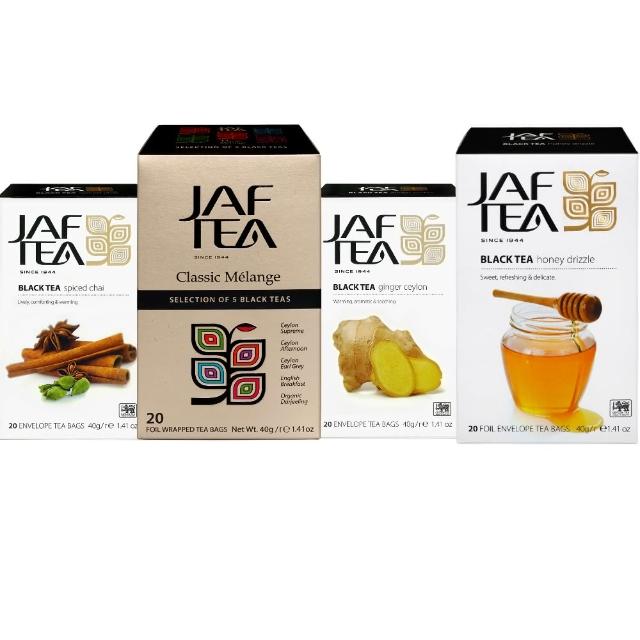 【JAF TEA】經典/風味紅茶精選保鮮茶包優惠組4盒入(經典/風味紅茶共8風味80茶包)