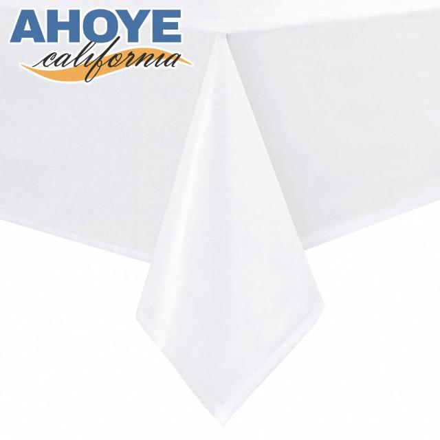 【AHOYE】緞面防皺桌巾 145*200cm 白色(餐桌巾 餐桌布 桌布)