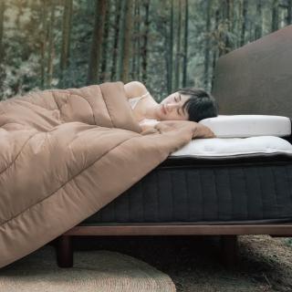 【LoveFu】月眠枕基本款 + 森呼吸永衡被-秋栗棕x加大雙人8尺(MOMO獨家組合)