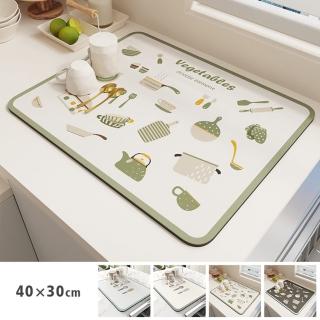 【JOCIYO】插畫系 餐具瀝水墊 餐桌吸水墊(40x30cm)