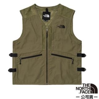 【The North Face】男 工裝風多口袋機能快乾排汗釣魚背心_亞洲版型(5JY8-7D6 橄綠 N)
