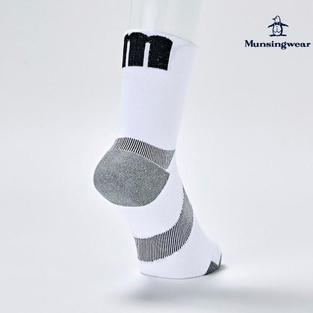 【Munsingwear】企鵝牌 男款白色運動彈力中筒襪 MGSE0B00