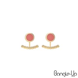 【Bangle up】典藏巴黎琺瑯耳掛式兩用耳環(玫瑰粉)