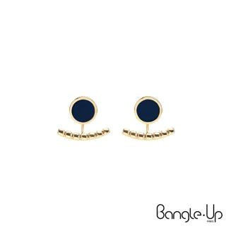 【Bangle up】典藏巴黎琺瑯耳掛式兩用耳環(午夜藍)