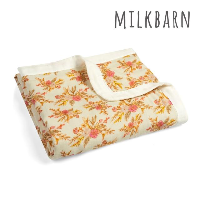 【Milkbarn】竹纖維雙層安撫毯-復古花卉(安撫毯 嬰兒毯 嬰兒蓋被 彌月禮)