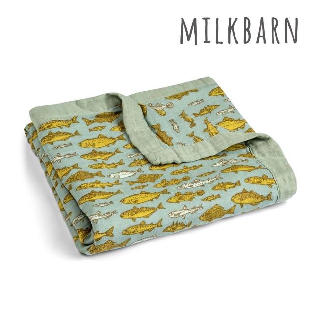【Milkbarn】竹纖維雙層安撫毯-魚(安撫毯 嬰兒毯 嬰兒蓋被 彌月禮)