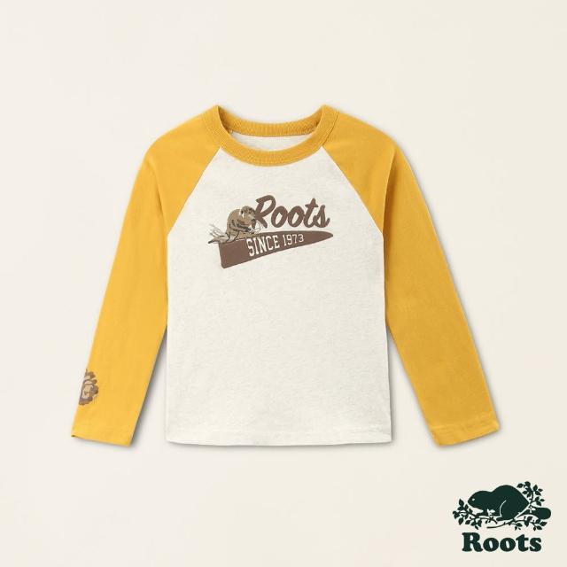 【Roots】Roots 小童-經典傳承系列 動物長袖上衣(燕麥色)