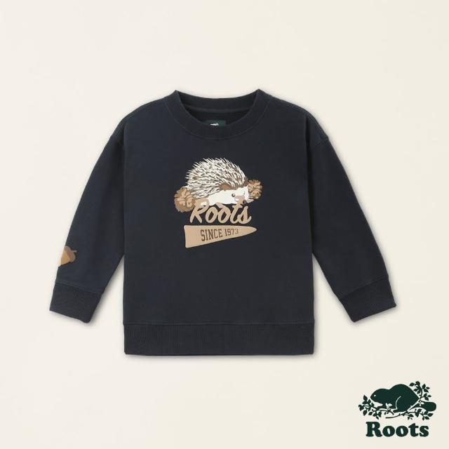 【Roots】Roots 小童-經典傳承系列 動物圓領上衣(軍藍色)