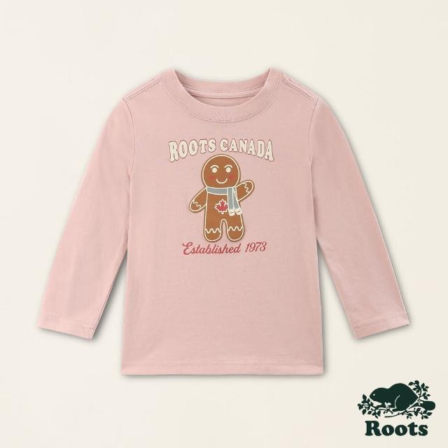 【Roots】Roots 小童-經典傳承系列 可愛圖案長袖上衣(粉色)