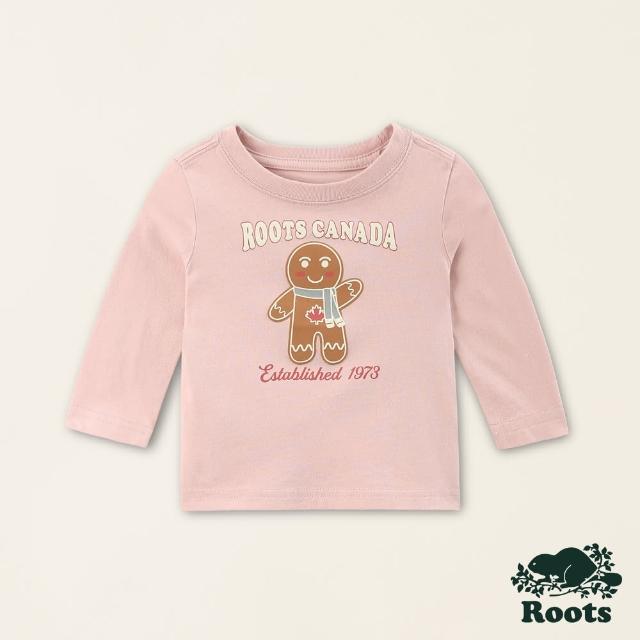 【Roots】Roots 嬰兒-經典傳承系列 可愛圖案長袖上衣(粉色)