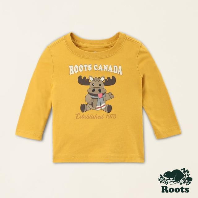 【Roots】Roots 嬰兒-經典傳承系列 可愛圖案長袖上衣(蜂蜜金黃)
