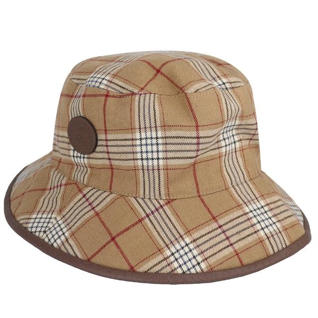 【GUCCI 古馳】雙面蘇格蘭紋/雙G標誌漁夫帽(卡其色/M)