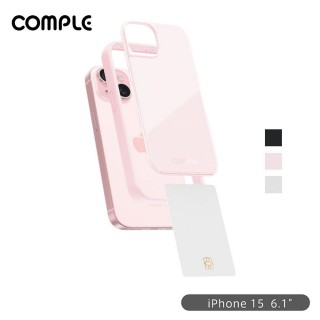 【COMPLE】iPhone 15 6.1吋 MagSafe感應式卡槽防摔保護殼(黑/白/粉)