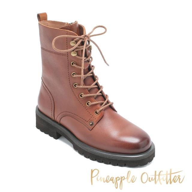 【Pineapple Outfitter】BLAGA 復古真皮綁帶馬汀靴(棕色)