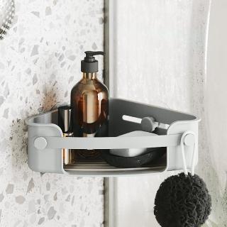 【UMBRA】Flex壁掛式浴室三角瀝水置物架 岩灰(浴室收納架 瓶罐置物架)