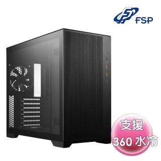 【FSP 全漢】CMT580{黑} E-ATX 電腦機殼(顯卡限長32.5cm/塔扇限高16cm/玻璃側透/Type-C)