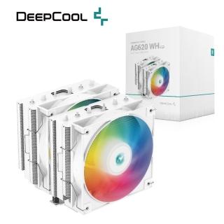 【DeepCool】九州風神 AG620 WH ARGB CPU散熱器(原廠3年保固/安裝高度15.7cm/6根熱導管/雙風扇)
