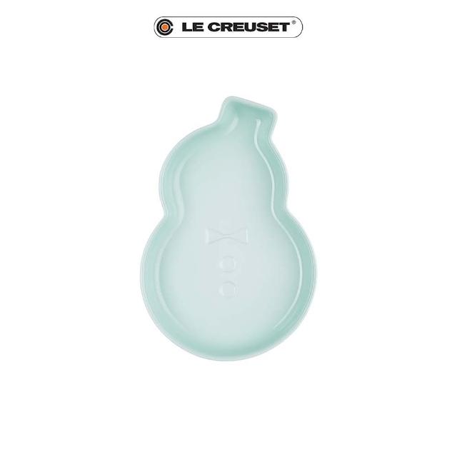 【Le Creuset】瓷器雪人造型點心盤(冰川綠)