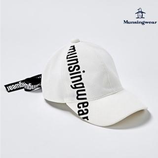【Munsingwear】企鵝牌 女款黑色可拆式緞帶字母彈力高爾夫帽 MLSE0C00