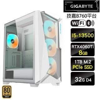 【技嘉平台】i5十四核GeForce RTX 4060Ti{眾所皆知}電競機(I5-13500/B760/32G/1TB)