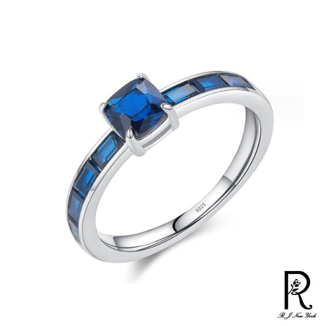 【RJ New York】復古方糖藍色閃耀鋯石戒指(藍色)