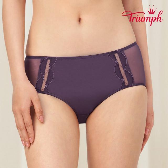 【Triumph 黛安芬】環保親膚材質 Style Seduction 時尚誘惑系列 中腰三角內褲 M-EL(黑豔紫)