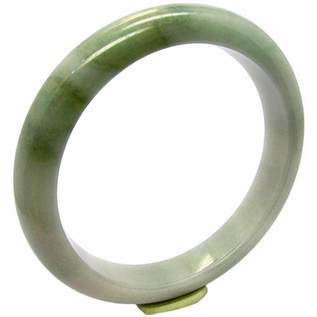 【小樂珠寶】翡翠手鐲白底伴蜜藍綠天然A貨玉鐲(手圍18.8號 內徑59mm V658)