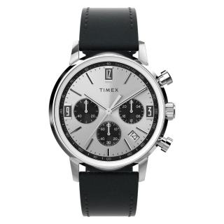 【TIMEX】天美時 Marlin系列 40毫米復古三眼計時手錶 銀x黑 TXTW2W10300