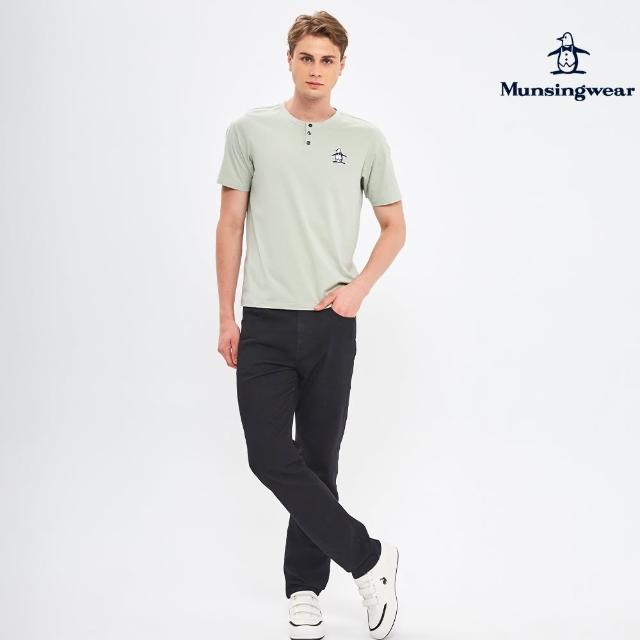 【Munsingwear】企鵝牌 男款黑色彈性牛仔長褲 MGQL8821