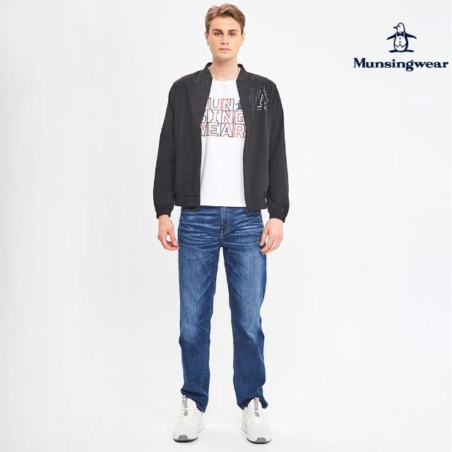 【Munsingwear】企鵝牌 男款深藍色彈性直筒牛仔長褲 MGQL8824