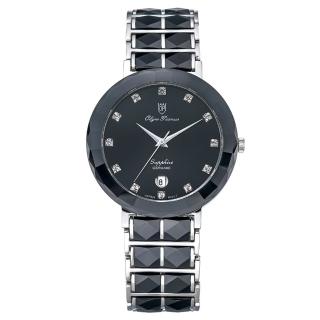 【Olym Pianus 奧柏】東方綺麗黑陶瓷石英錶(8268GS黑面)