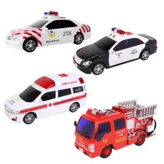 【KIDMATE】救援車隊(錄音 台灣玩具車 仿真 磨輪車 聲光玩具 中文語音 ST安全玩具)
