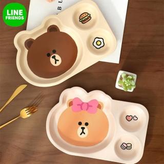 【LINE FRIENDS】熊大熊美陶瓷分格餐盤 可微波(兒童 減脂 盤子)