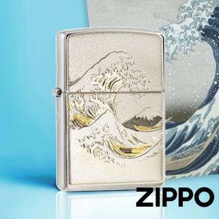 【Zippo】日本傳統風格-浪與富士防風打火機(美國防風打火機)