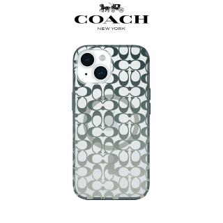 【COACH】iPhone 15 MagSafe 手機殼 軍綠經典大C(磁吸 iPhone14 / 13可共用)