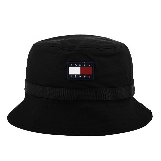 【Tommy Hilfiger】JEAMS 品牌標誌內刷毛漁夫帽(黑)