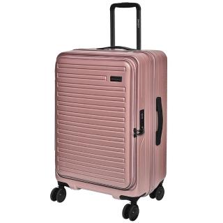 【SWICKY】24吋前開式奢華旅途系列旅行箱/行李箱(玫瑰金)