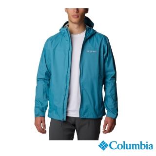 【Columbia 哥倫比亞 官方旗艦】男款- Omni-Tech防水快排連帽外套-湖水藍(URM20230AQ/HF)