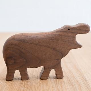 【eguchitoys】木製手搖鈴 - 河馬(木製嬰兒兒童玩具 兒童禮物 禮盒)