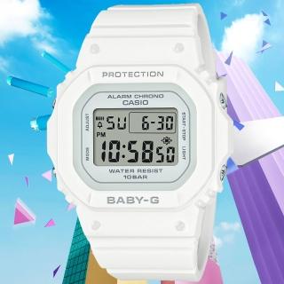 【CASIO 卡西歐】BABY-G 簡約纖薄方形電子腕錶 女王節(BGD-565-7)