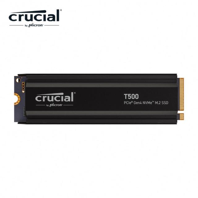 【Crucial 美光】T500 2TB M.2 2280 PCIe 4.0 ssd固態硬碟 (CT2000T500SSD5) 讀 7400M/寫 7000M *含散熱片
