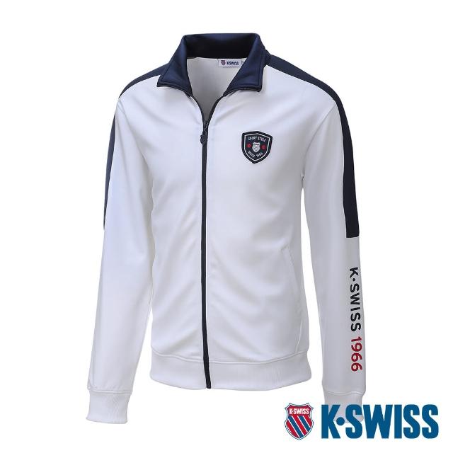 【K-SWISS】運動外套 Panel Jacket-男-白(109143-100)