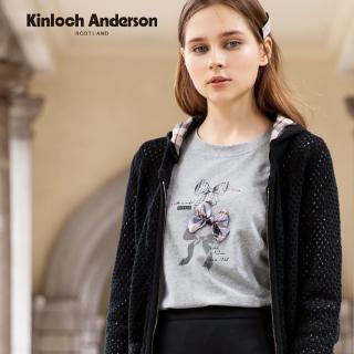 【Kinloch Anderson】甜美蝴蝶結棉質長袖上衣 金安德森女裝(KA0973019 深藍/麻灰)