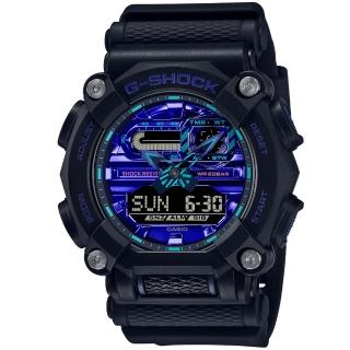 【CASIO 卡西歐】G-SHOCK 虛擬實境感雙顯腕錶 禮物推薦 畢業禮物(GA-900VB-1A)